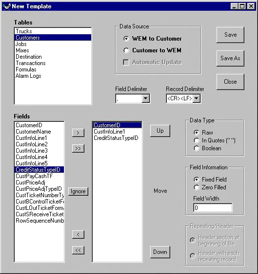 WEMSpeak Interface Data Transfer