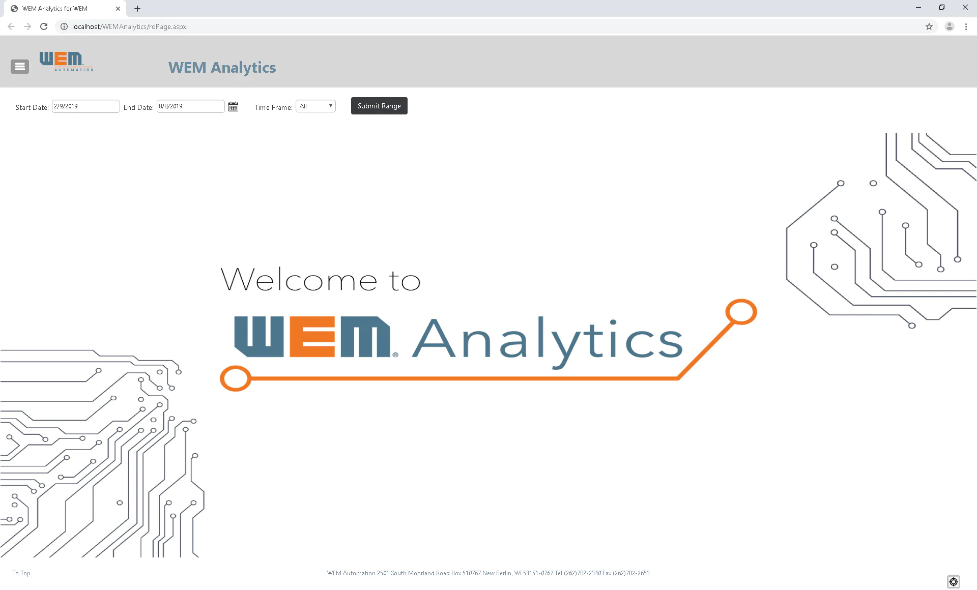 Wem Analytics Welcome